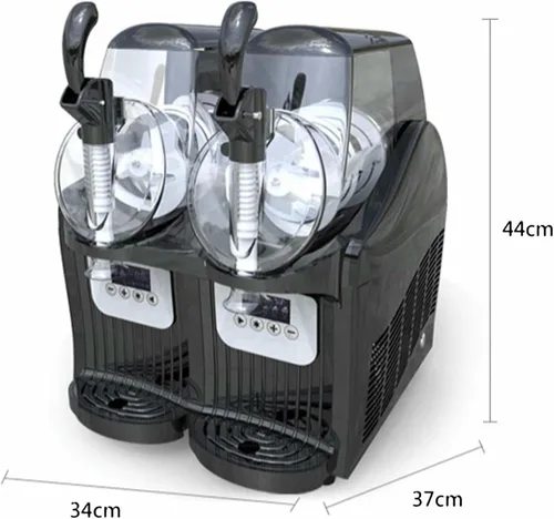 Miniatura 2 de Máquina comercial del aguanieve del hielo, 2.5L máquina doble del jugo del aguanieve del tanque, fabricante de la bebida del batido del acero