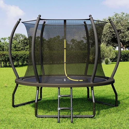 Miniatura 8 de YUMPIE - Trampolín de 8 pies, 10 pies, 12 pies, 14 pies, 15 pies, 16 pies, para exteriores, con red de seguridad y escalera, trampolines recreativos