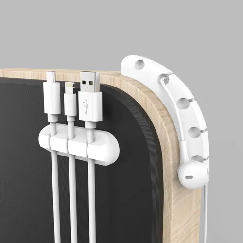Miniatura 4 de INCHOR - Clips para cables, organizador de cables para escritorio, clips de cable de carga, organizador de cables para mesita de noche, organizador