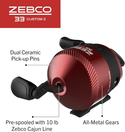 Miniatura 5 de Zebco 33 Custom Z Spincast Reel y caña de pescar de 2 piezas, caña de fibra de vidrio de 6 pies con mango de EVA de agarre dividido, carrete