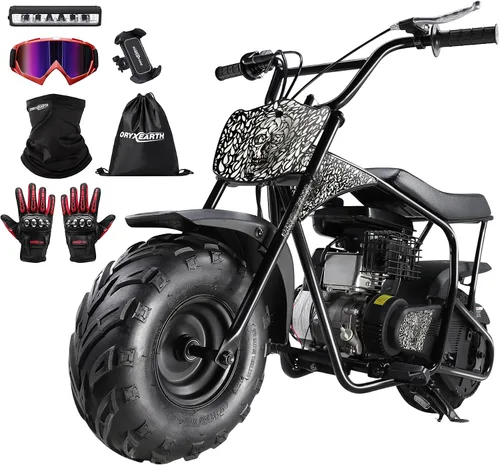 Miniatura 13 de Oryxearth Mini bicicleta para niños, 105 CC de 4 tiempos para niños, a gasolina, con bolsillo todoterreno con aprobación de la EPA, soporta