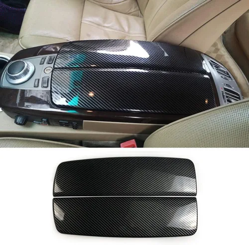Miniatura 11 de para BMW Serie 3 E90 E91 E92 E93 2006-2012 ABS Cubierta de Caja de Almacenamiento de Cubierta de Tapa de Consola de Coche de Fibra de Carbono