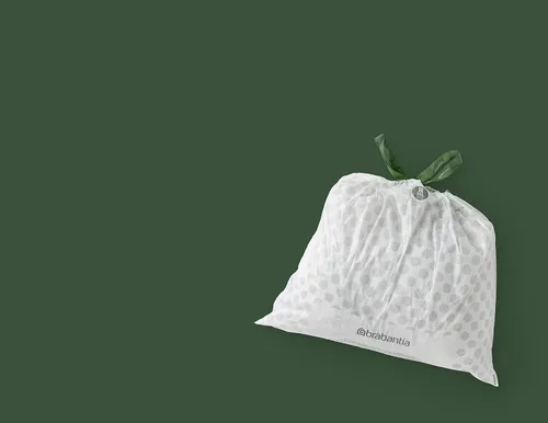 Miniatura 8 de Bolsas de basura Brabantia PerfectFit (Tamaño R/9.5 Gal) Bolsas de plástico grueso para bote de basura con asas de cordón (120 bolsas)