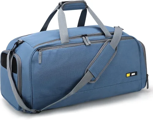MIER Bolsa de gimnasio grande para hombres con compartimento para zapatos, bolsas de lona ligeras para deportes, viajes, entrenamiento, fitness, fin