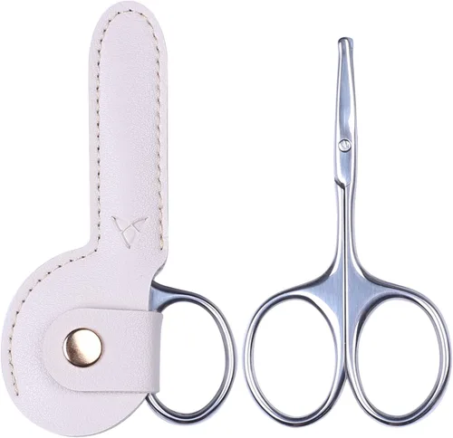 Miniatura 9 de YOUYISI Tijeras de pelo de nariz de 3.75 pulgadas, tijeras de bigote facial pequeñas de punta redonda para recortar hombres