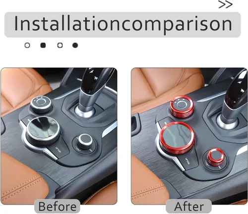 Miniatura 2 de Aleación de aluminio para consola central interior de automóvil, perilla multimedia, accesorio para Alfa Romeo Giulia Stelvio 2017-2020
