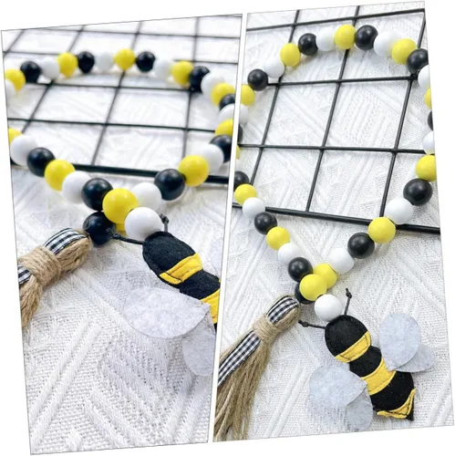 Miniatura 4 de Guirnalda de cuentas de colmena con temática de miel, cuentas de colmena, decoración del hogar, festival de abejas, decoración colgante, borla