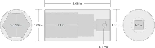 Miniatura 6 de TEKTON SID23030 Dado de impacto profundo de 6 puntos de 1 3/16 pulgadas impulsor de 1/2 pulgada