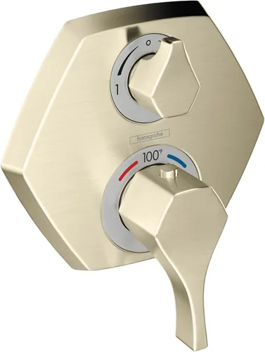 Miniatura 2 de hansgrohe Locarno 04820140 - Válvula de ducha termostática de transición con control de temperatura y desviador en bronce cepillado