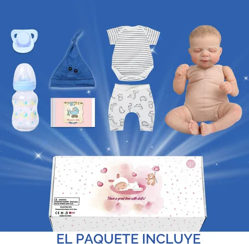 Miniatura 8 de WOOROY Muñecas Realistas de Bebé Reborn Niño - Muñecas de Bebé Recién Nacido de 18 Pulgadas con Cuerpo de Tela Suave Durmiendo Muñecas de Bebé