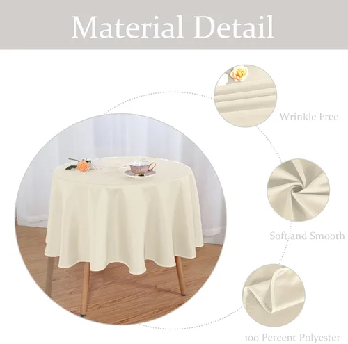 Miniatura 4 de Fitable Cubierta de Mesa Ovalada Oblonga para Exteriores e Interiores - Mantel Lavable Impermeable Sin Arrugas con Cremallera y Orificio para Beige