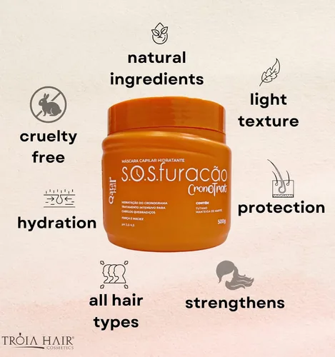 Miniatura 6 de Kit TROIA COSMÉTICOS I Tratamiento de alisado de queratina orgánica y máscaras completas de cronograma para el cabello, 33.8 onzas líquidas cada una