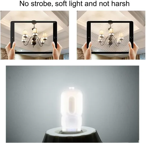 Miniatura 3 de Bombilla LED G9 de 2 W equivalente a 20 、 Lámpara halógena de 25 W, paquete de 10 unidades T4 G9 blanco cálido 3000 K 120 V G9, lámpara de araña
