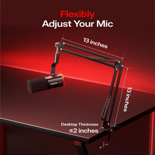 Miniatura 9 de MAONO PD100W Wireless/USB Microphone,Gaming PC Mic with One-Click Noise Reduction,Mute Button,Custom RGB, 3.5mm Headphone Jack, Dynamic Streaming