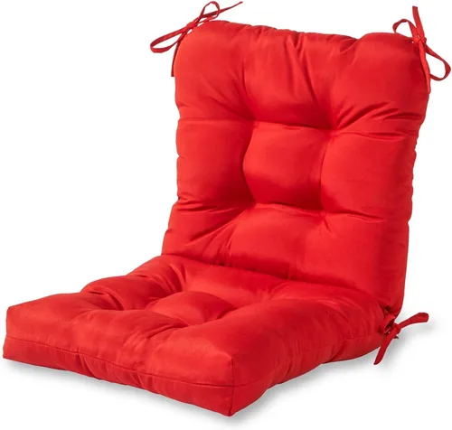 Miniatura 36 de Cojines para silla de exterior con bisagras, diseño de una sola pieza, cojín reversible para asiento y respaldo de patio con lazos, tela
