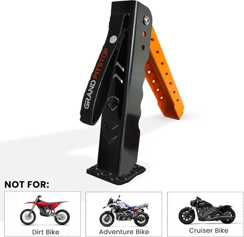 Miniatura 2 de GRAND PITSTOP Soporte de Mantenimiento para Motocicletas, Soporte de Elevación Portátil y Compacto, Gato de Moto, Altura Ajustable para Limpieza