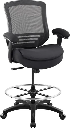 Miniatura 9 de BOLISS Silla de redacción ergonómica de malla de 400 libras, anillo de pie ajustable grande, reposabrazos ajustable en altura (Wht)