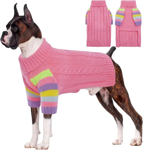 Miniatura 18 de Suéter para perro, cálido, cómodo y grueso para perros de tamaño grande, suéteres de Navidad para perros, suéteres de invierno, suéter de punto