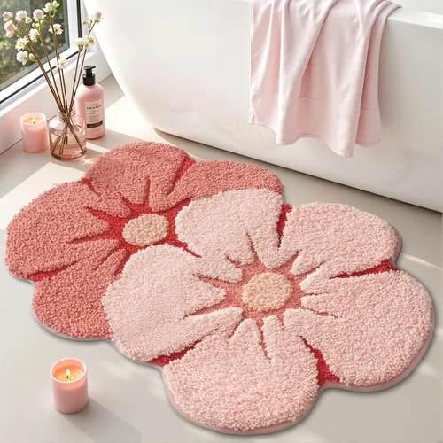 Miniatura 14 de LUMI Lindas alfombras de baño, divertidas alfombras de pasillo de frutas, alfombra de baño suave y esponjosa, absorbente, antideslizante para baño