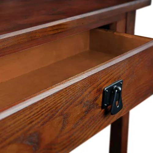 Miniatura 8 de Leick Home Mesa de Consola Mission, Madera Maciza, 1 Cajón de Almacenamiento, Estante de Exhibición Inferior, Profundidad Estrecha, Fácil Montaje