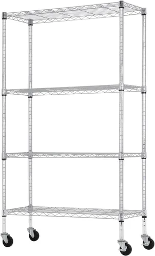 Miniatura 16 de PayLessHere Estante de alambre de 6 niveles 17 x 12 x 64 pulgadas Negro Estantes ajustables Estantes de almacenamiento de alta