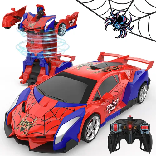 Miniatura 9 de BLUEJAY Transform RC Cars para niños de 4-7 y 8-12 años, auto robot de control remoto 2.4 GHz, escala 1:18, transformación con un botón, rotación