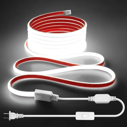 Miniatura 13 de Aclorol Tira de luces LED COB de 110 V para exteriores, impermeable, 6.56 pies/2M, luz diurna blanca 6000 K CRI90+ flexible y Unifrom tira de luz