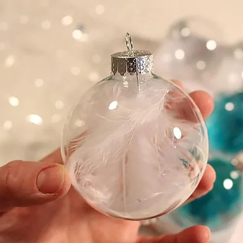 Miniatura 5 de 12 piezas de bolas de adorno rellenables de plástico transparente, bolas de Navidad de 60 mm para bricolaje, para Navidad, Halloween, cumpleaños