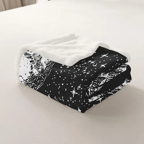 Miniatura 4 de Erosebridal Manta de sol y luna para cama, manta de forro polar abstracto con estrellas y sol para silla, niños y niños, manta de sherpa bohemia