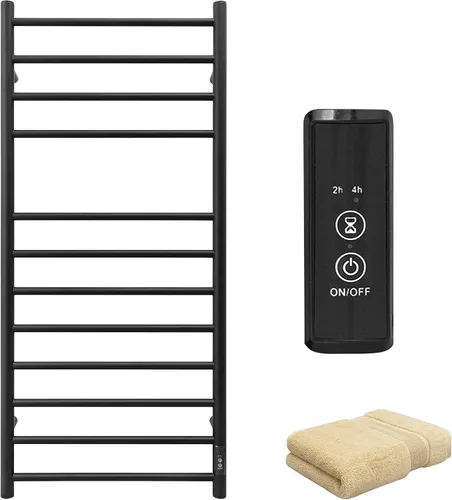 Miniatura 20 de KEG Calentador de toallas montado en la pared con temporizador incorporado 4 barras de acero inoxidable eléctrico calentado toallero para baño