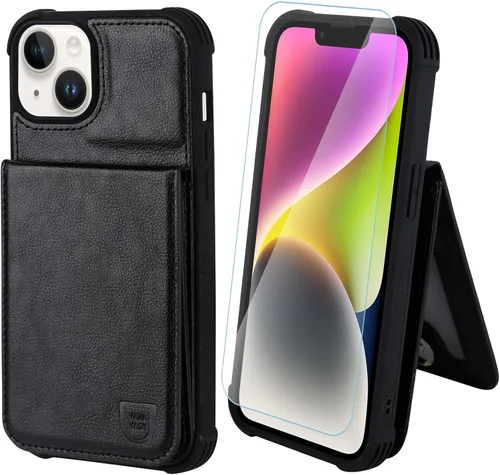 Miniatura 25 de VANAVAGY Funda tipo cartera compatible con iPhone 14 Pro para mujeres y hombres, de piel sintética, cierre magnético, con bloqueo RFID, tarjetero