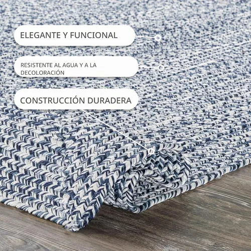 Miniatura 7 de nuLOOM Alfombra de Área Sólida Trenzada a Mano de 6' x 9' para Interiores/Exteriores, Apta para Mascotas, Alto Tráfico, Resistente a la Intemperie