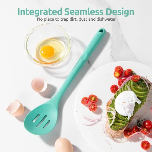 Miniatura 9 de U-Taste - Cuchara de cocina ranurada de 13.3 pulgadas: cuchara mezcladora de cocina resistente al calor de 600ºF, utensilio de sopa de goma (1) Aqua