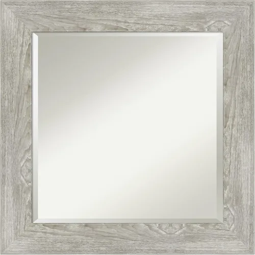 Miniatura 23 de Amanti Art Espejo de baño gris para sobre el fregadero, espejo rectangular gris rústico de corteza de 25 x 21 pulgadas, marco rústico de campo