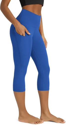 Miniatura 52 de ODODOS - Leggings capri de cintura alta para mujer con bolsillos, control de abdomen, no se transparentan, para entrenamiento atlético, running