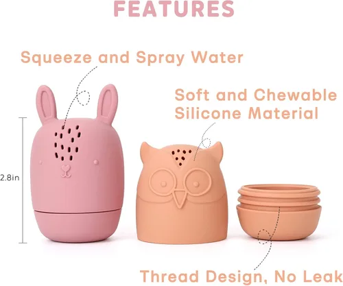 Miniatura 5 de Juguetes de baño de silicona, juguetes de bañera exprimibles para niños de 6 a 12 a 18 meses, juguetes de baño aptos para niños, juguetes de baby
