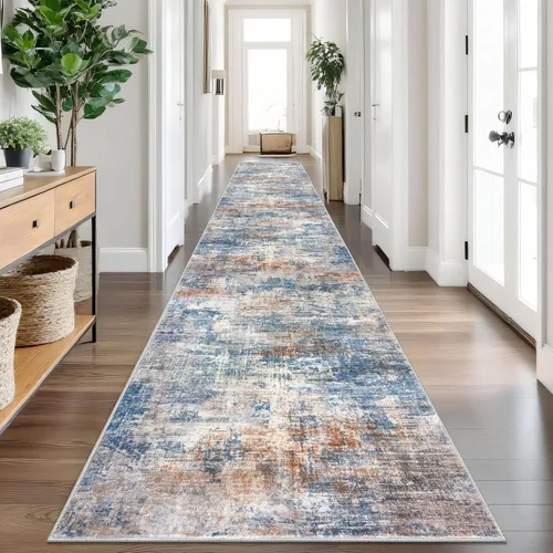 Miniatura 182 de IOHOUZE Alfombra pequeña abstracta de 2 x 3 pies, alfombra de entrada lavable para entrada interior, alfombras con respaldo de goma, alfombra gris