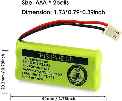 Miniatura 3 de BT183342 BT283342 BT166342 BT266342 BT162342 BT262342 Batería compatible con VTech CS6114 CS6419 CS6719 AT&T EL52300 CL80112 VTech CS6719 -2 manos