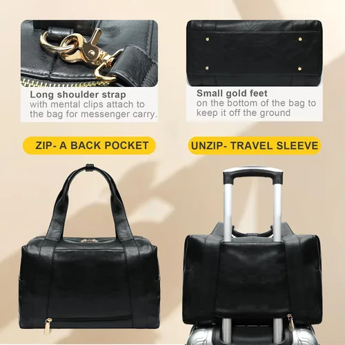 Miniatura 6 de miss fong Bolsa de pañales, bolsa de bebé, bolsa de pañales de cuero, bolsa de mano para bebé con 9 bolsillos, bolsa grande para mamá con bolso Negro