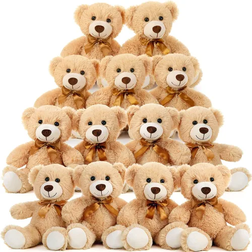 Miniatura 14 de MaoGoLan Paquete de osos de peluche para baby shower, 12 paquetes de pequeños osos de peluche en oferta, osos de peluche pequeños de 13.5" de felpa