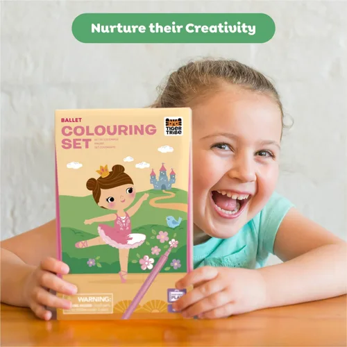 Miniatura 9 de Schylling Tiger Tribe Ballet - Juego de colorear - Kit de arte de viaje para llevar - Todos los suministros incluidos - Fácil almacenamiento - A