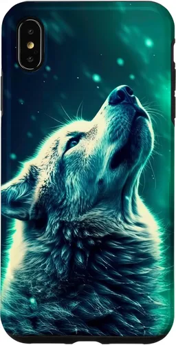 Miniatura 11 de Howling Wolf in Night Green Northern Lights Wolves Dog Lover Case for iPhone 16