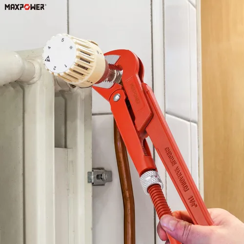Miniatura 6 de MAXPOWER Alicates para tubos modelo sueco de 15 pulgadas, mordaza angular de 45 grados