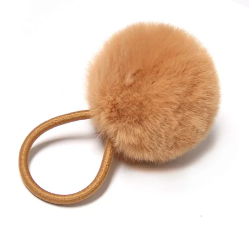 Miniatura 11 de SUSULU Bandas elásticas de pelo sintético de conejo con pompón para mujer, banda de goma con soporte de cola de caballo de 2.0 in, accesorios 6