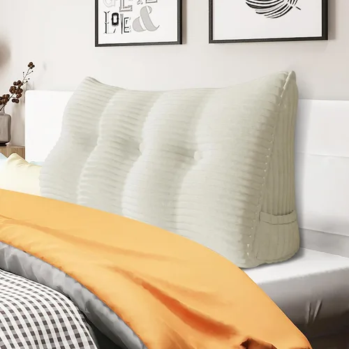 Miniatura 7 de Almohada de cuña gruesa de 14 libras tamaño King para cabecero, posicionador de cuerpo, almohada de lectura triangular para sentarse en la cama