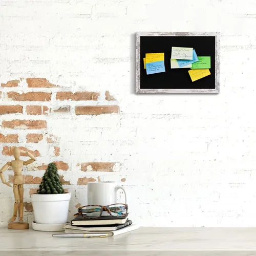 Miniatura 4 de Tablón de anuncios de fieltro negro, pequeño tablón de anuncios decorativo para colgar en paredes con marco de madera blanco, tablero de visión
