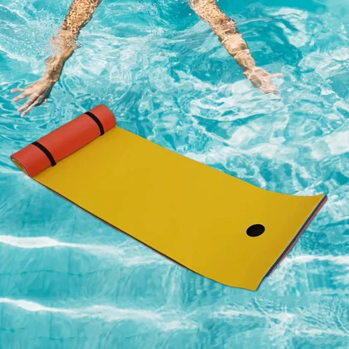 Miniatura 6 de Manta flotante de agua, 3 capas de espuma XPE de alta densidad, colchón flotante, colchón flotante de espuma para playa, verano, piscina