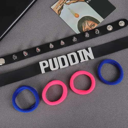 Miniatura 5 de YANCHUN Gargantilla Puddin para mujer, pulsera de cuero con pinchos, accesorios de disfraz de Halloween