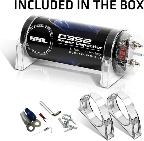 Miniatura 6 de Sound Storm Laboratories C352 Condensador de audio para automóvil – 3.5 Farad, almacenamiento de energía, mejora de graves del estéreo