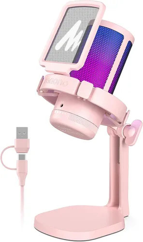 Miniatura 12 de MAONO USB Gaming Microphone for PC, Noise Cancellation Condenser Mic with RGB Lights, Mute, Gain for Streaming, Recording, Podcast, Chat, Twitch